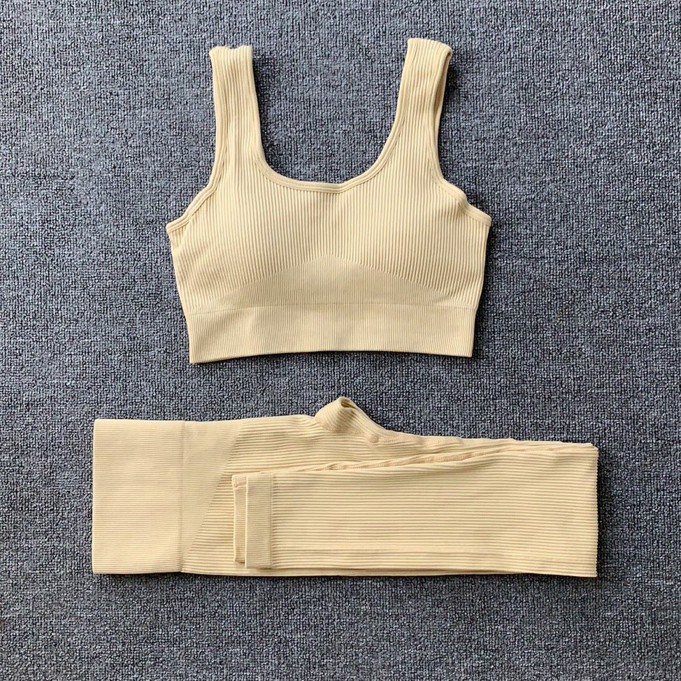2pcs thread yoga suit seamless bra|primemart.nz/